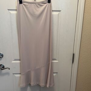 White House Black Market Asymmetrical Cream Maxi Skirt Size XS